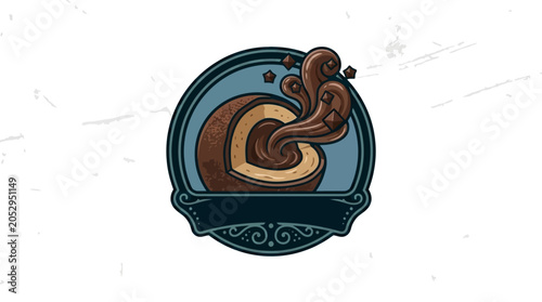 Canvas Print Brown monkey face logo icon.