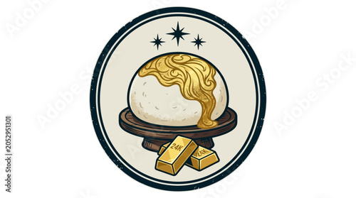 Bilde på lerret Crystal Ball with Gold Bars.