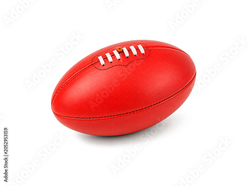 Schilderij op canvas Australian rules ball isolated on white background.