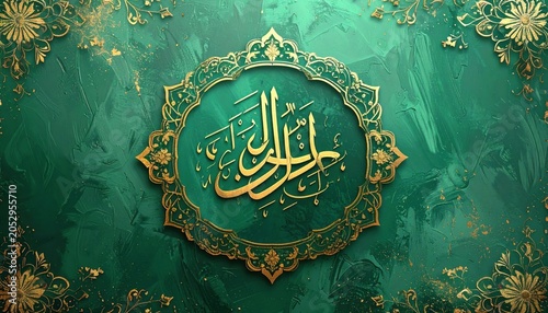 Islamic Calligraphy Art with Arabic Script.