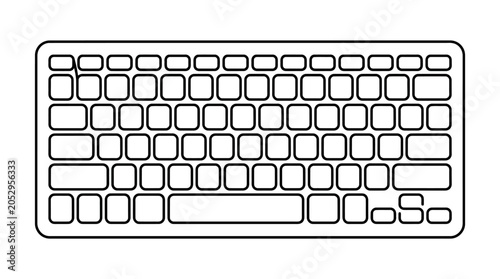 Bild auf Leinwand Computer keyboard line drawing on a white background
