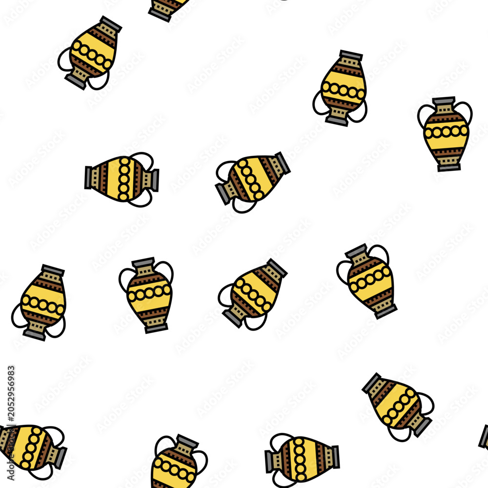 Naklejka premium amphora ancient rome vector seamless pattern amphora ancient rome sign illustration