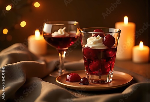 Decadent Port Wine Dessert Indulgence in Candlelit Tasting Sanctuary