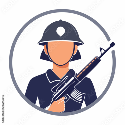 Soldier Icon with Rifle