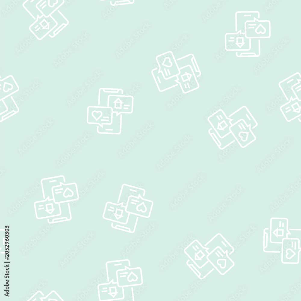 Fototapeta premium chat messaging vector line seamless pattern chat messaging sign illustration