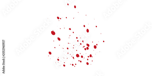 Obraz na płótnie Red blood splatters on a transparent background creating a dramatic effect with