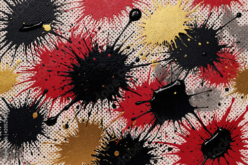 Splattered Ink Blots Risograph Background, Raw Expressive, Full Canvas.