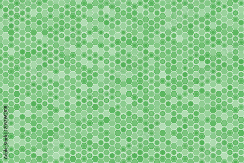 Abstract green background with seamless honeycomb pattern and geometric hexagonal shapes