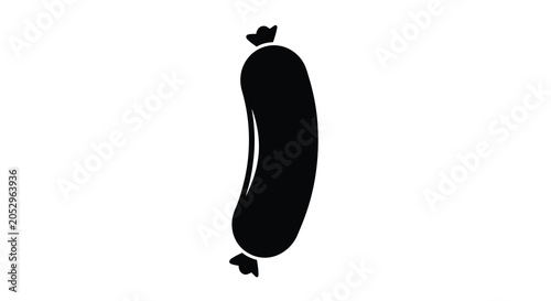 Canvas Print Sausage shape in black silhouette against a white background