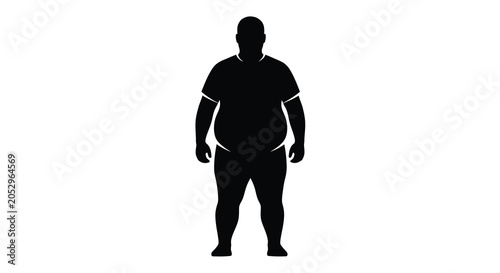 Fotografie Full body silhouette of a person dark shape on white background silhouette