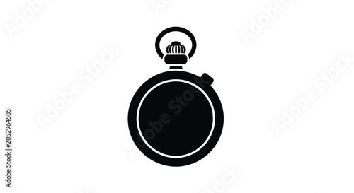 Photos Pocket Watch With Chain Silhouette On White Background