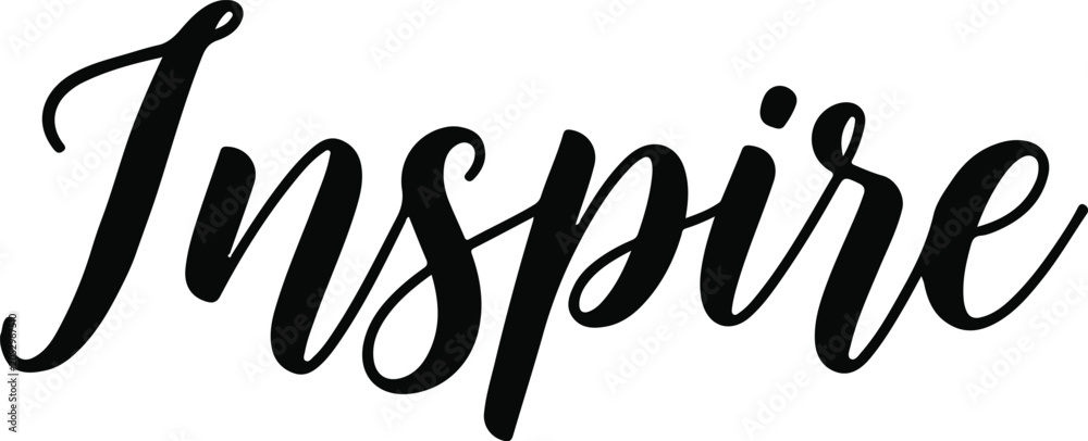 Fototapeta premium Elegant typography 'inspire' handwritten calligraphy wordmark for motivational designs and positive branding