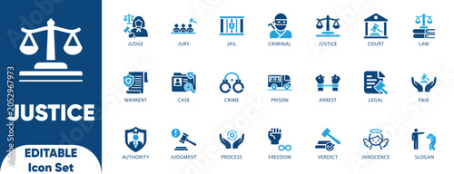Tablou pe pânză Justice icon set