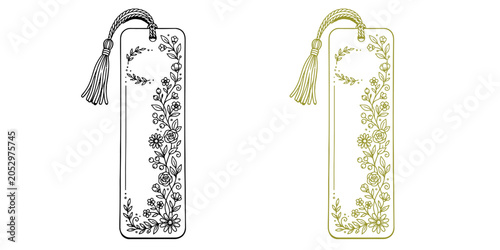Floral bookmark designs with tassels