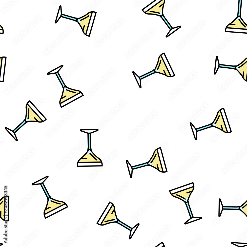 Fototapeta premium gimlet cocktail glass drink vector seamless pattern gimlet cocktail glass drink sign illustration