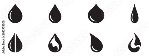 Fotografi Water drop icon set