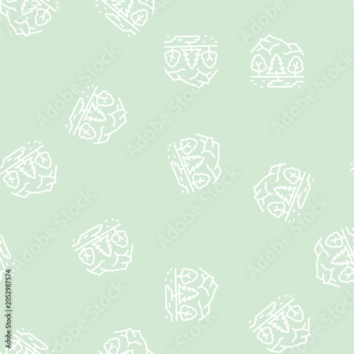 фотографія taiga landscape vector line seamless pattern taiga landscape sign illustration