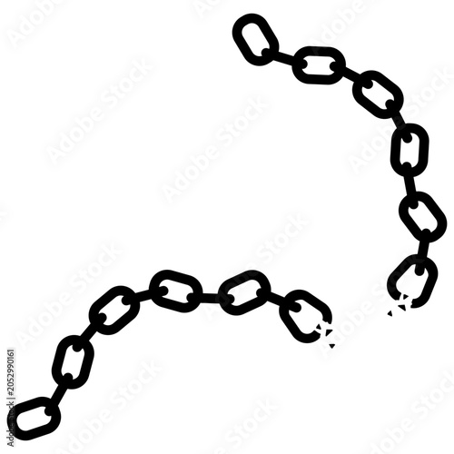 Картината върху платно Broken Chain Link Symbol, Freedom and Release Outline Icon