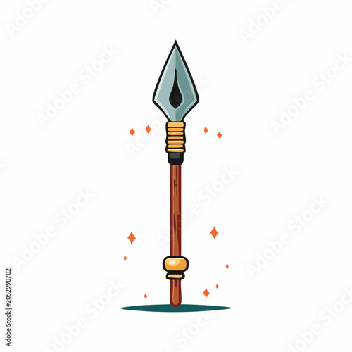 Stylized Spear with Tribal Design Elements