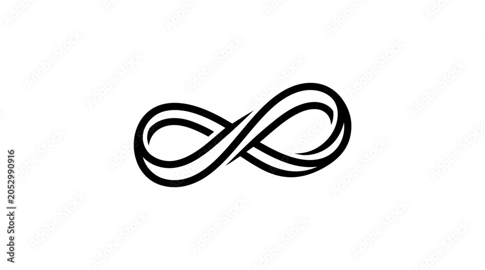 Naklejka premium Hand drawn infinity symbol on a plain white background