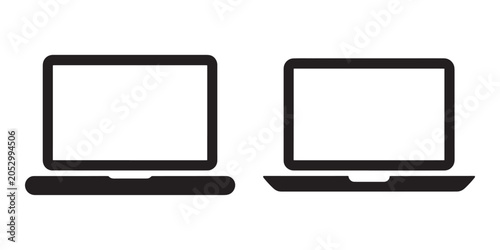 Two black laptop side by side computer technology