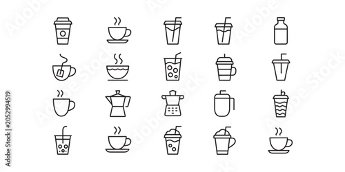 Various drink coffee soda juice bottle