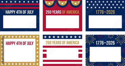Bild auf Leinwand America 250 blank banner template set