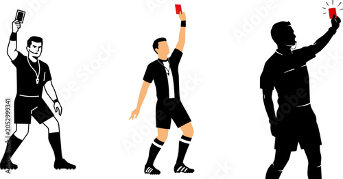Foto World cup referee cards yellow and red card illustrations for soccer tournament