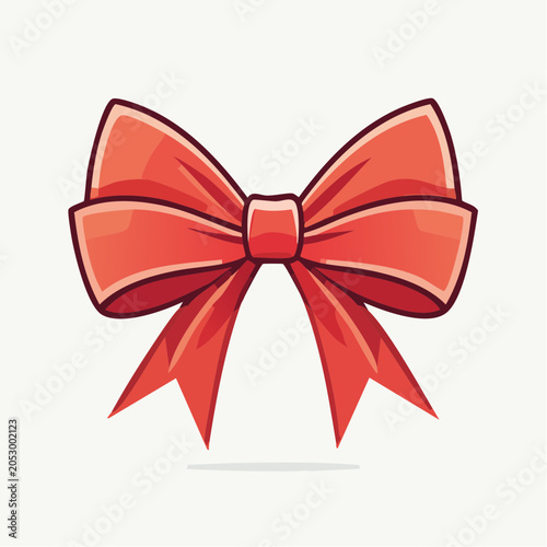 Red Ribbon Bow Illustration