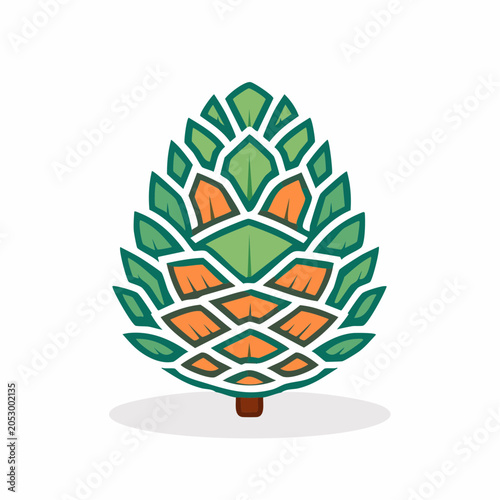 Stylized Hop Cone Illustration