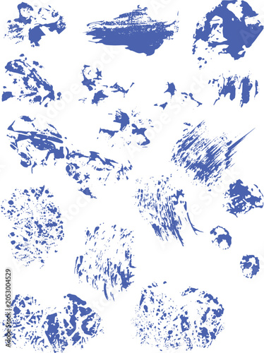 Hand drawn ink stains and splatters vector collection. Abstract artistic paint blots and grunge textures.