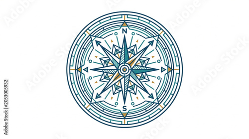 Foto Vintage Compass Rose Nautical Navigation Tool.
