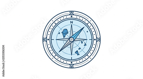 Картината върху платно Vintage Compass Rose Nautical Navigation Tool.