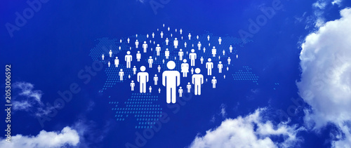 Foto Census Digital data virtual with Network