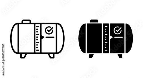 Cuadro en lienzo Industrial Storage Tank Icons, Fuel Reservoir Vector Graphics, Gas Container Sym