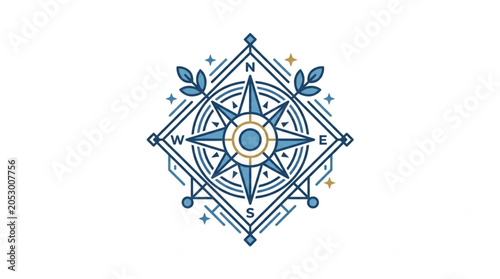 Fotografija Vintage Compass Rose Nautical Navigation Tool.
