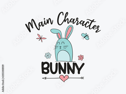 Main Character Bunny Rabbit Lover T Shirt Cute Bunny Aesthetic Tee