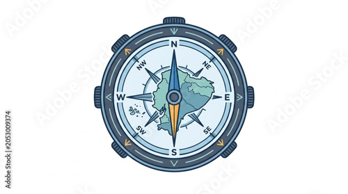 Photos Vintage Compass Showing Directional Navigation and Exploration.