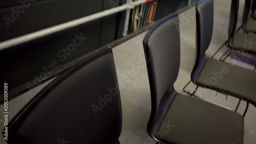 seats in a stadium or a concert hall