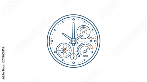 Bild auf Leinwand Vintage Style Mechanical Watch Face Close Up.