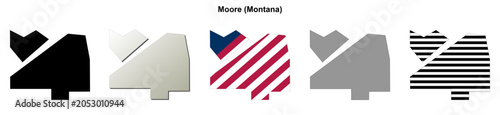Fotografie Moore (Montana) blank outline map set