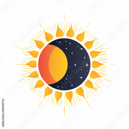 Sun and Moon Celestial Symbol