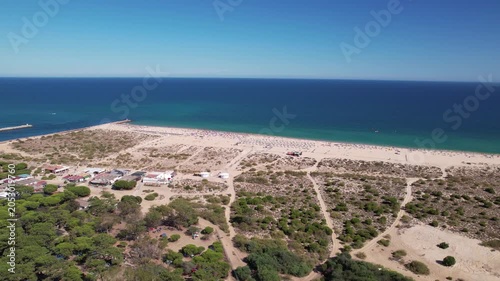 Aerial View of Ilha de Tavira, Tavira Island, Algarve, Portugal. Travel Destination