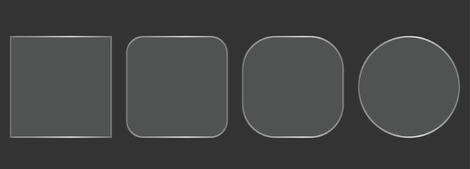 Comparison of different corner radius styles for website buttons and user interface frames.