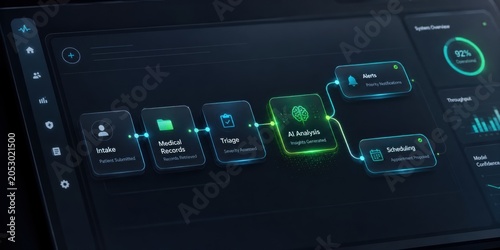 Healthcare AI Workflow Automation Dashboard With Medical Records Triage and Scheduling