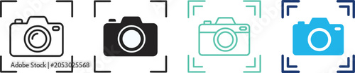 Fotografija Set of camera icons in various colors and styles