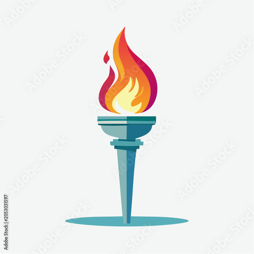 Stylized Olympic Torch with Flame
