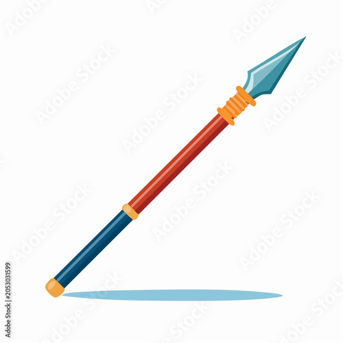 Stylized Spear with Blue and Red Shaft