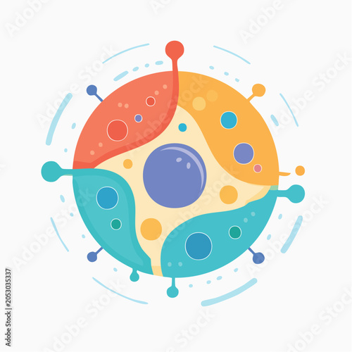 Abstract Colorful Microbe or Virus Illustration
