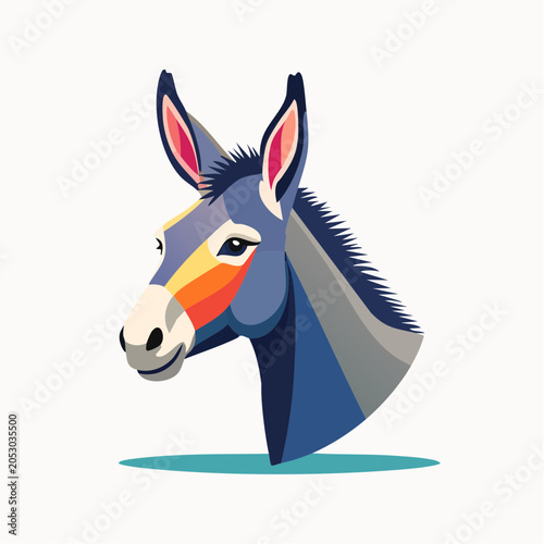 Stylized Donkey Head Illustration